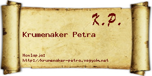 Krumenaker Petra névjegykártya